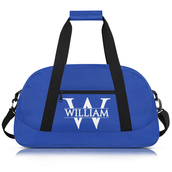 Herdesigns Personalized Duffel Bag Sport Bag Custom Gym Bag with Name, Dance Bags Weekender Bags Overnight Bags Travel Bag, Blue