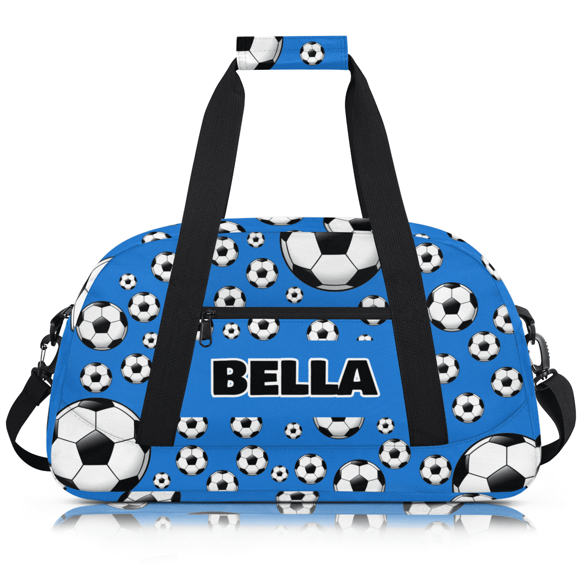 Herdesigns Personalized Soccer Gym Bag Sport Duffel Bag With Name, Custom Sport Bags Weekender Overnight Bags Carry On Weekender Bag Travel Bags, Blue