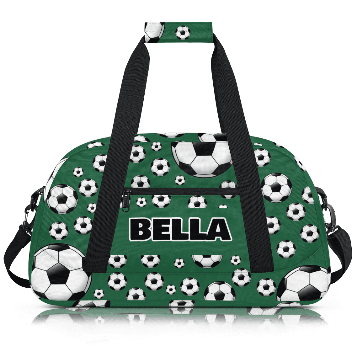 Herdesigns Personalized Soccer Gym Bag Sport Duffel Bag With Name, Custom Sport Bags Weekender Overnight Bags Carry On Weekender Bag Travel Bags, Dark Green