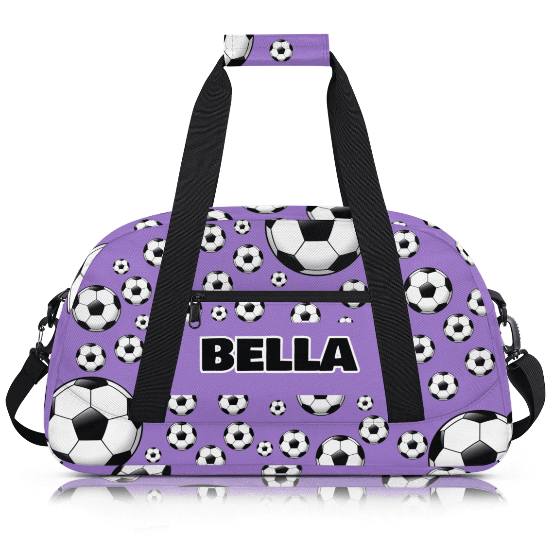 Herdesigns Personalized Soccer Gym Bag Sport Duffel Bag With Name, Custom Sport Bags Weekender Overnight Bags Carry On Weekender Bag Travel Bags, Purple