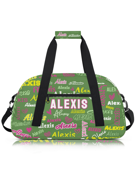 Personalized Sports Duffel Bag, Custom Gym Dance Bag with Your Name, Lightweight Overnight Weekender Bags for Gymnastics Travel, Purple