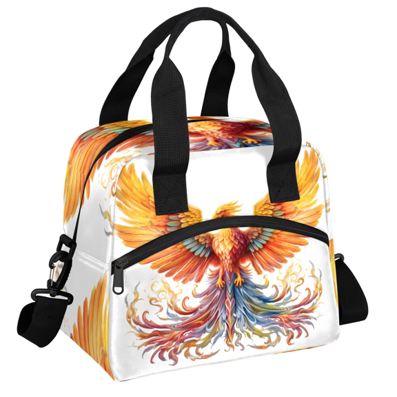 Herdesigns Phoenix Animals Insulated Lunch Bag for Women Men Adults Large Reusable Lunch Box Leakproof Portable Cooler Tote Bags with Adjustable Shoulder Strap