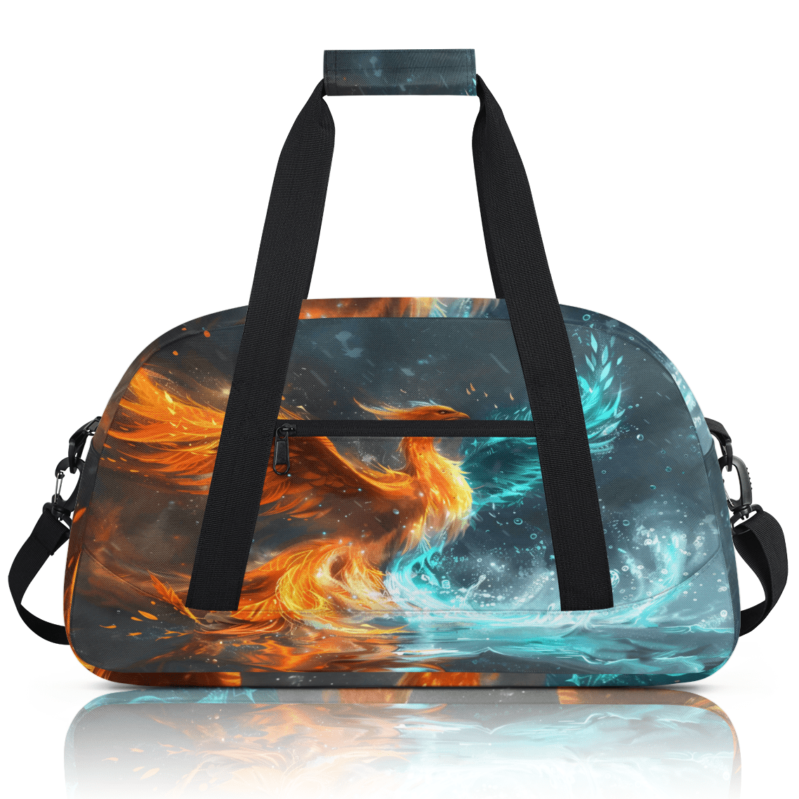Herdesigns Phoenix Bird Sports Duffle Bag for Women & Men, Gym Bag Dance Bag Overnight Bag Carry On Weekender Travel Bag