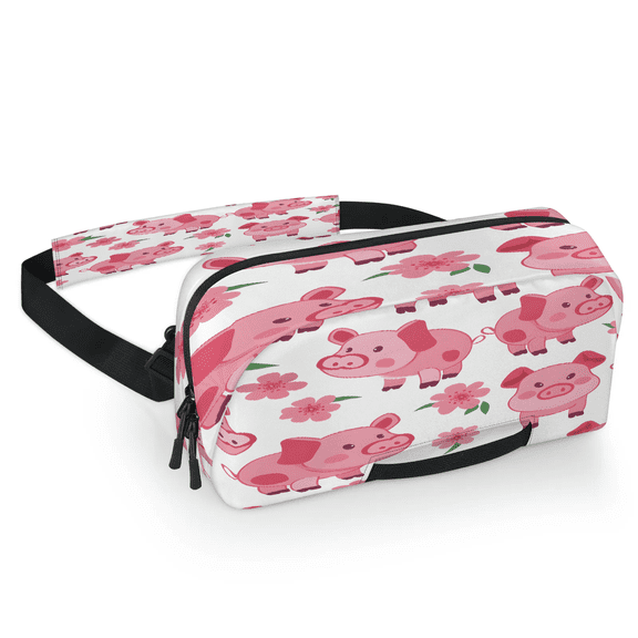 Herdesigns Pig Carrying Case Bag for Gaming Console, Waterproof Travel Crossbody Sling Bag Compatible with Nintendo Switch 2, Adjustable Shoulder Strap Chest Bag, Pink
