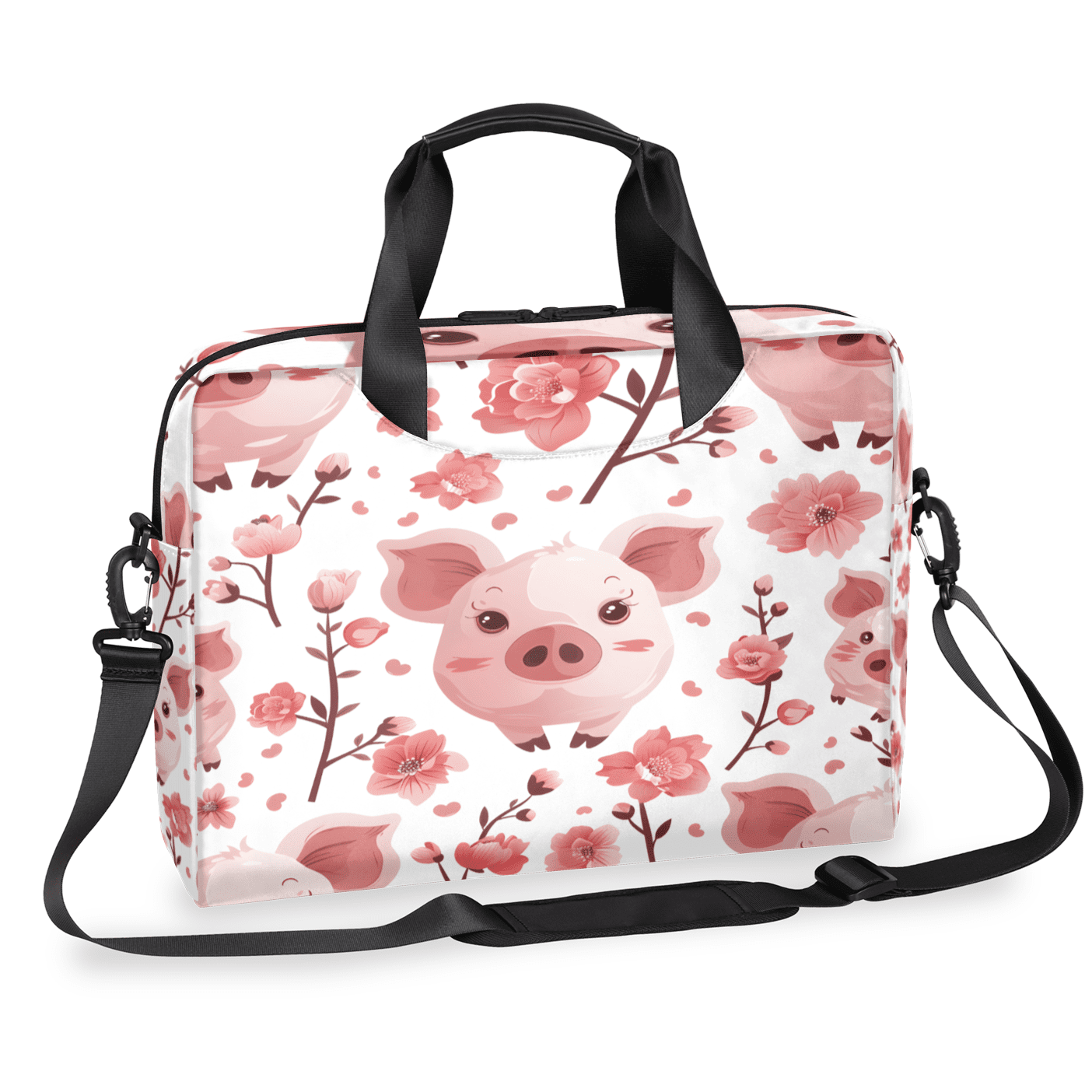 Herdesigns Pig Laptop Bag for Women Men, Computer Case Briefcase Messenger Bags, 15-15.6 inch Laptop Sleeve Shoulder Bag