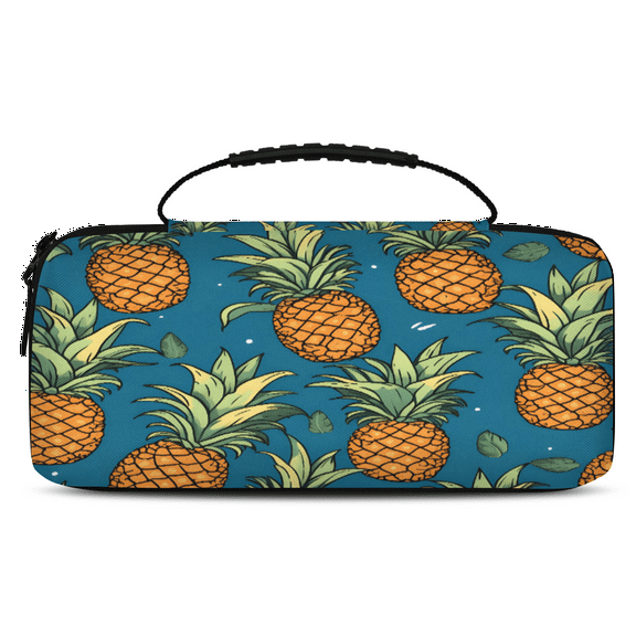 Herdesigns Pineapple Carry Case Compatible with Nintendo Switch 2, with 20 Game Card Slots, Tropical Fruits Portable Travel Carrying Case Pouch for Accessories & Games