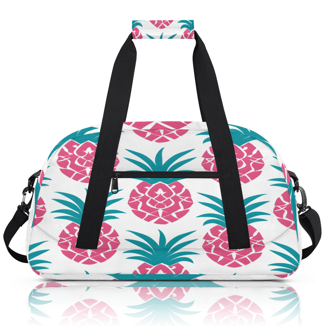 Herdesigns Pineapple Sports Duffle Bag for Women & Men, Gym Bag Dance Bag Overnight Bag Carry On Weekender Travel Bag