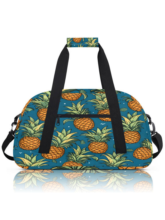 Pineapple Sports Duffle Bag for Women & Men, Tropical Fruits Gym Bag Dance Bag Overnight Bag Carry On Weekender Travel Bag