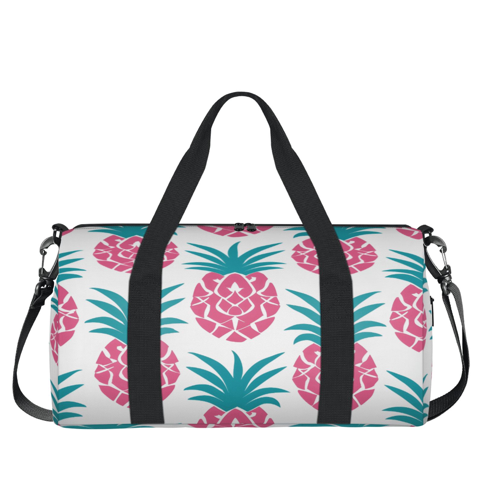 Herdesigns Pineapple Travel Duffle Bag Sports Yoga Weekender Overnight Carry on Workout Bags Lightweight Waterproof Gym Tote Bag for Women