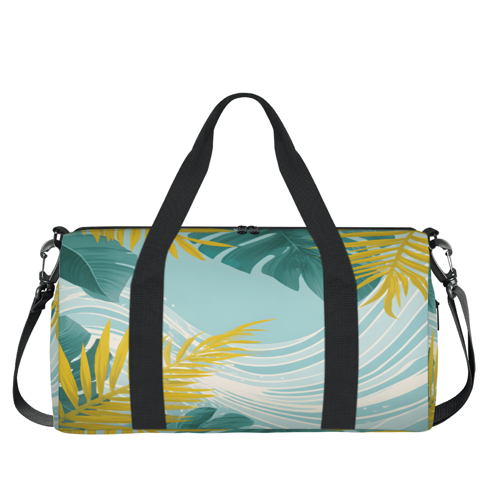 Herdesigns Plam Tree Leaf Gym Bag for Women, Duffle Bag for Travel Sport, Beach Lightweight Waterproof Carry on Weekender Dance Yoga Workout Bags