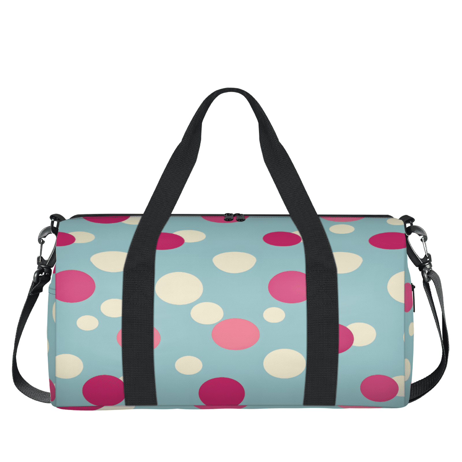 Herdesigns Polka Dot Travel Duffle Bag Sports Yoga Weekender Overnight Carry on Workout Bags Lightweight Waterproof Gym Tote Bag for Women Watercolor Rainbow Colorful