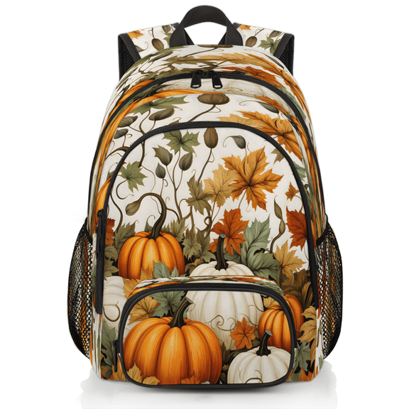 Herdesigns Pumpkin Fall Laptop Backpack for Women Men, 18.3 Inch Large Computer Backpacks Fashion Teacher Nurse Bag Casual Daypack for Work Travel