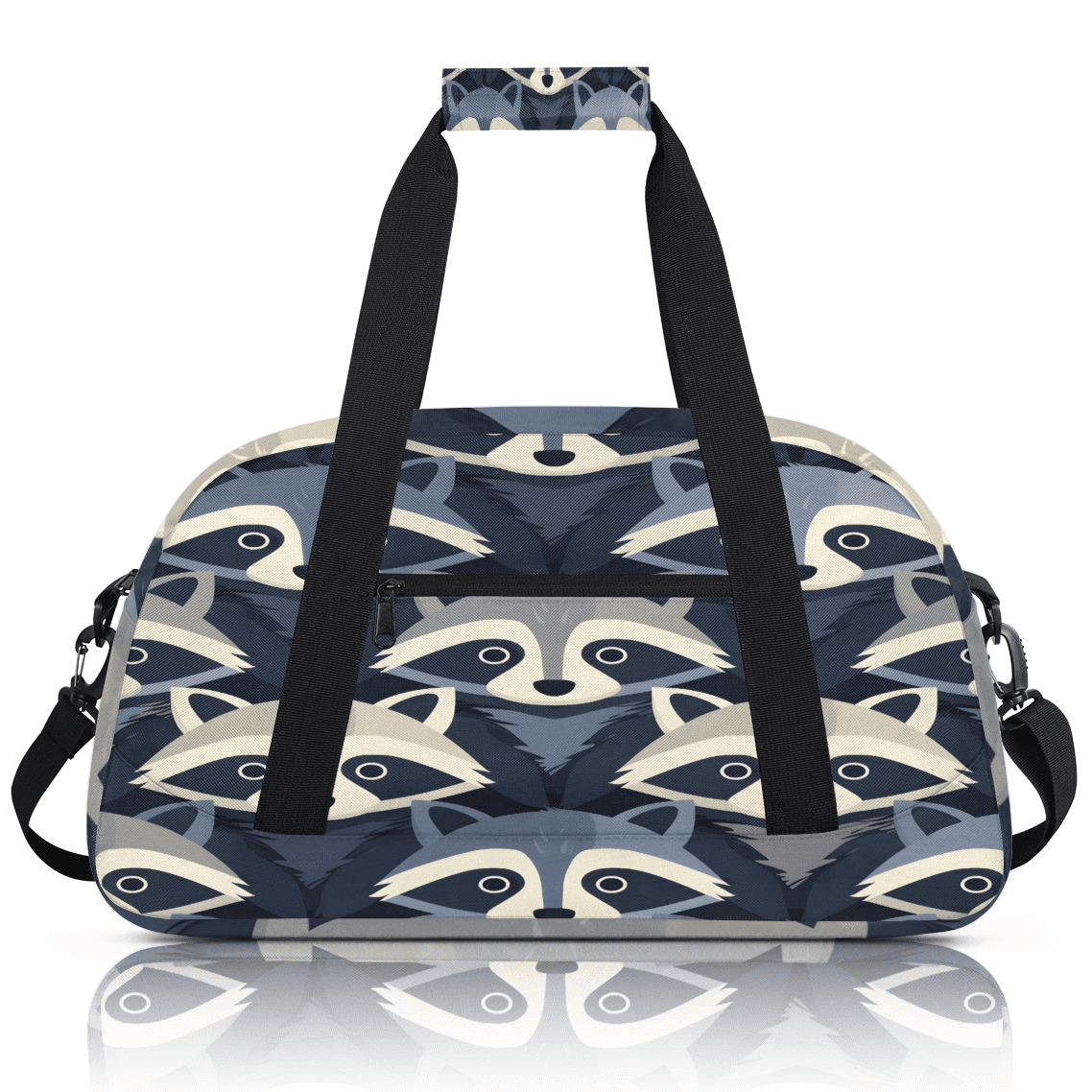 Herdesigns Raccoon Sports Duffle Bag for Women & Men, Cute Gym Bag Dance Bag Overnight Bag Carry On Weekender Travel Bag