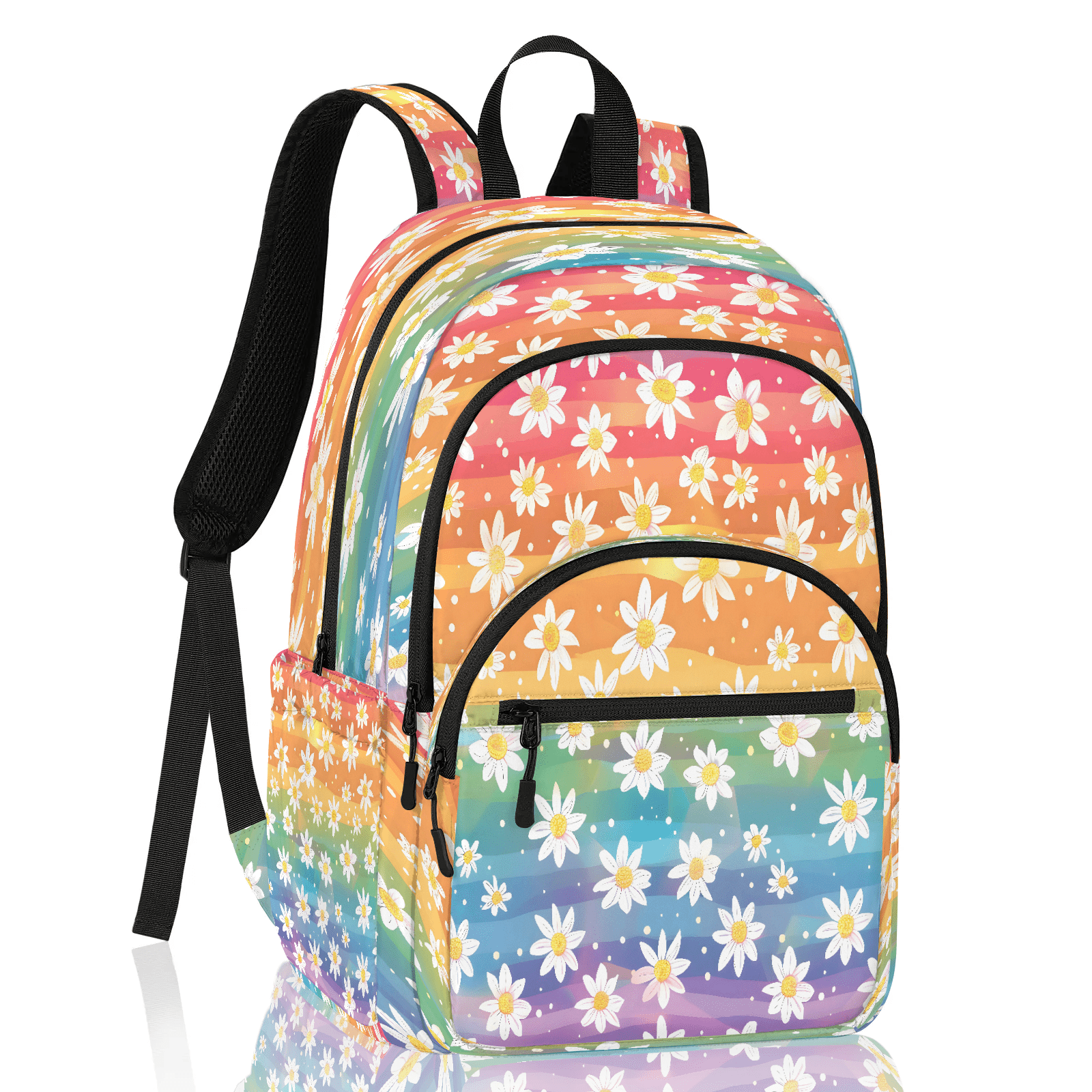 Backpack Essentials Girl Herdesigns Rainbow Daisy Floral Travel Backpack for Women, 16.5 Inch ...