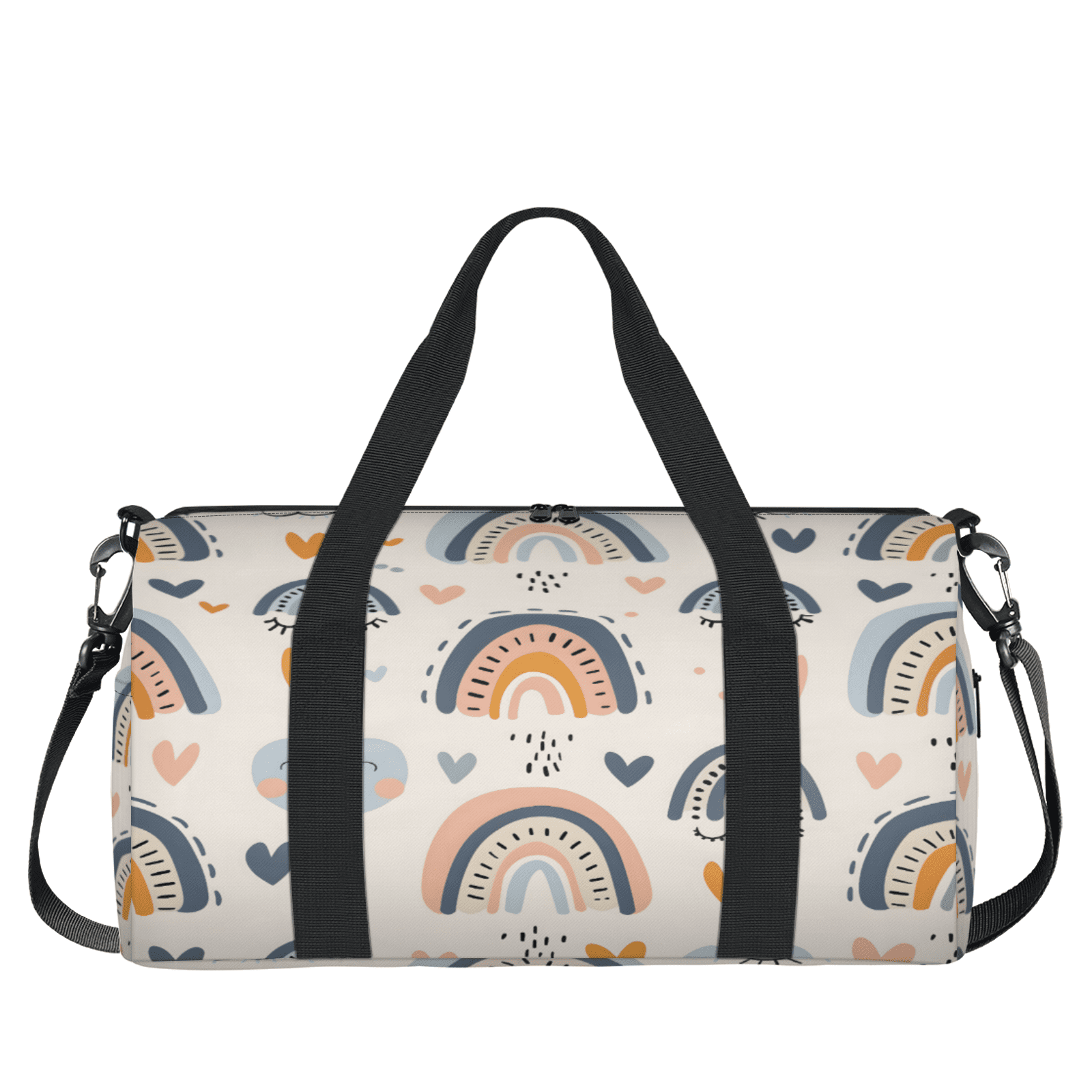 Herdesigns Rainbow Pattern Gym Bag for Women, Duffle Bag for Travel Sport, Lightweight Waterproof Carry on Weekender Overnight Dance Yoga Workout Bags