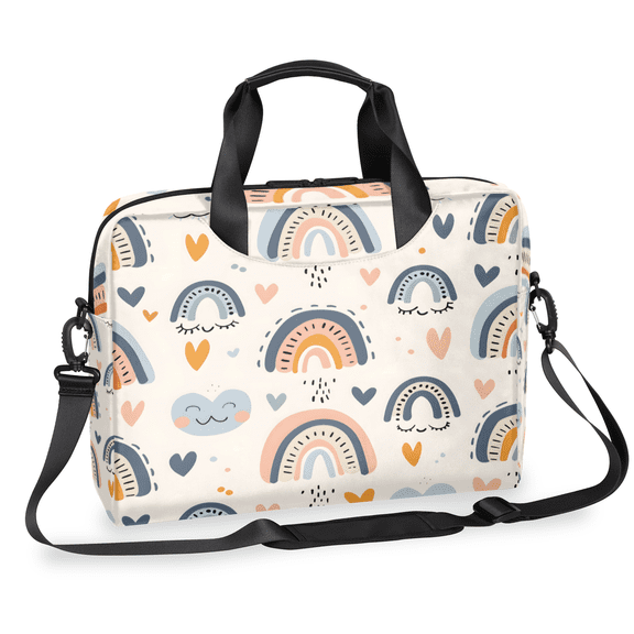 Herdesigns Rainbow Pattern Laptop Bag for Women Men, Computer Case Briefcase Messenger Bags, 15-15.6 inch Laptop Sleeve Shoulder Bag