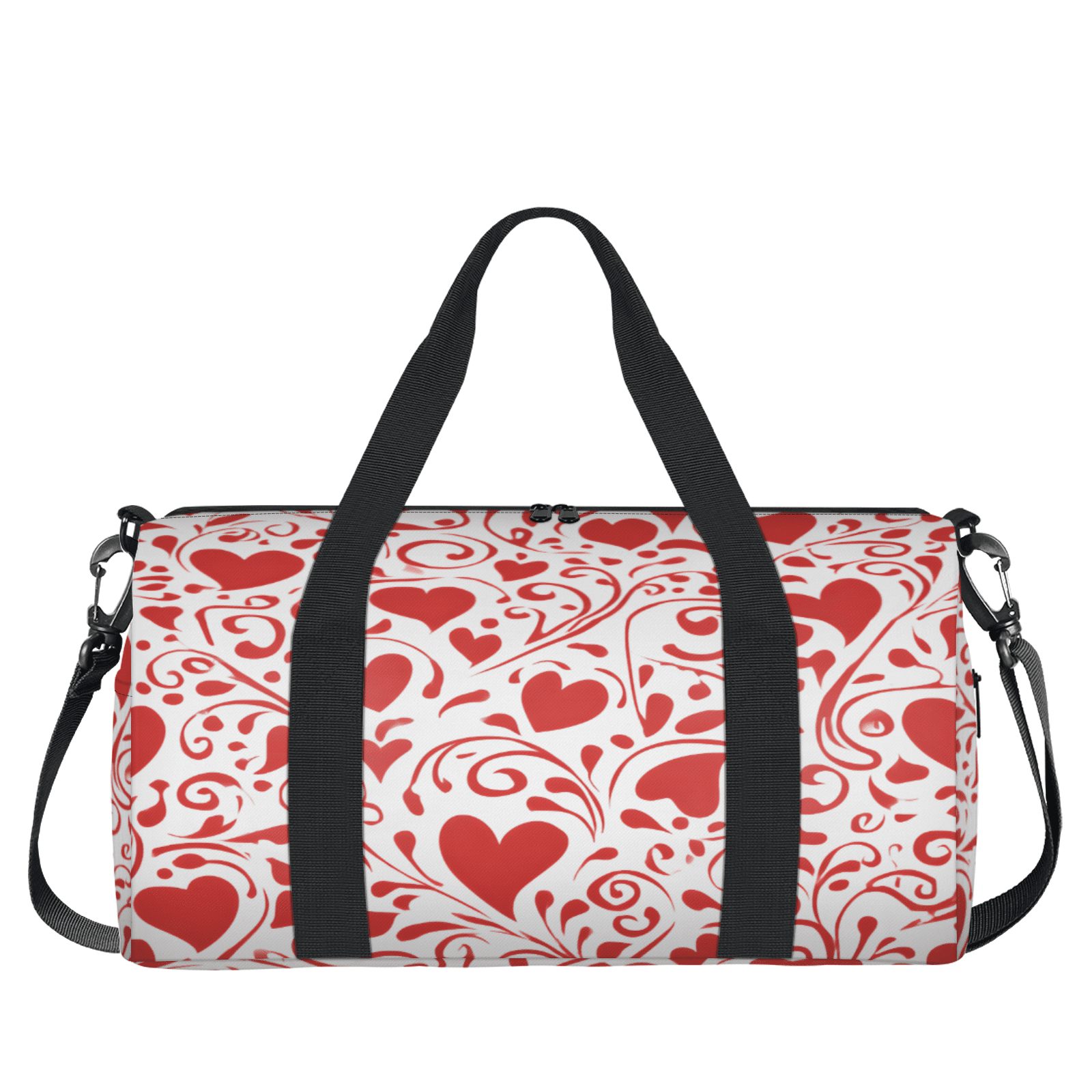Herdesigns Red Love Gym Bag for Women, Duffle Bag for Travel Sport, Valentine's Day Lightweight Waterproof Carry on Weekender Dance Yoga Workout Bags