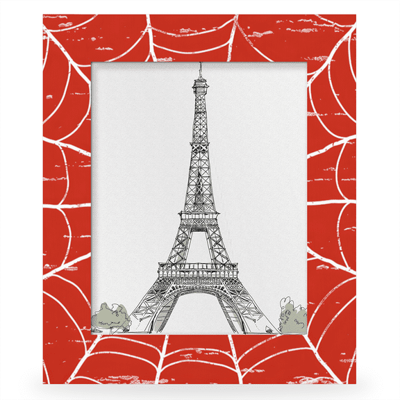 Herdesigns Red Spiders Web 8x10 Picture Frame, Funny Theme Wood Photo Frame for Wall & Tabletop, Vertical & Horizontal Display Home Decor