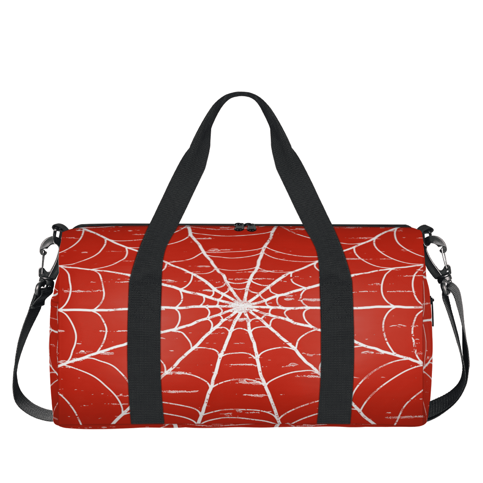 Herdesigns Red Spiders Web Travel Duffle Bag Sports Yoga Weekender Overnight Carry on Workout Bags Lightweight Waterproof Gym Tote Bag for Women Funny Theme