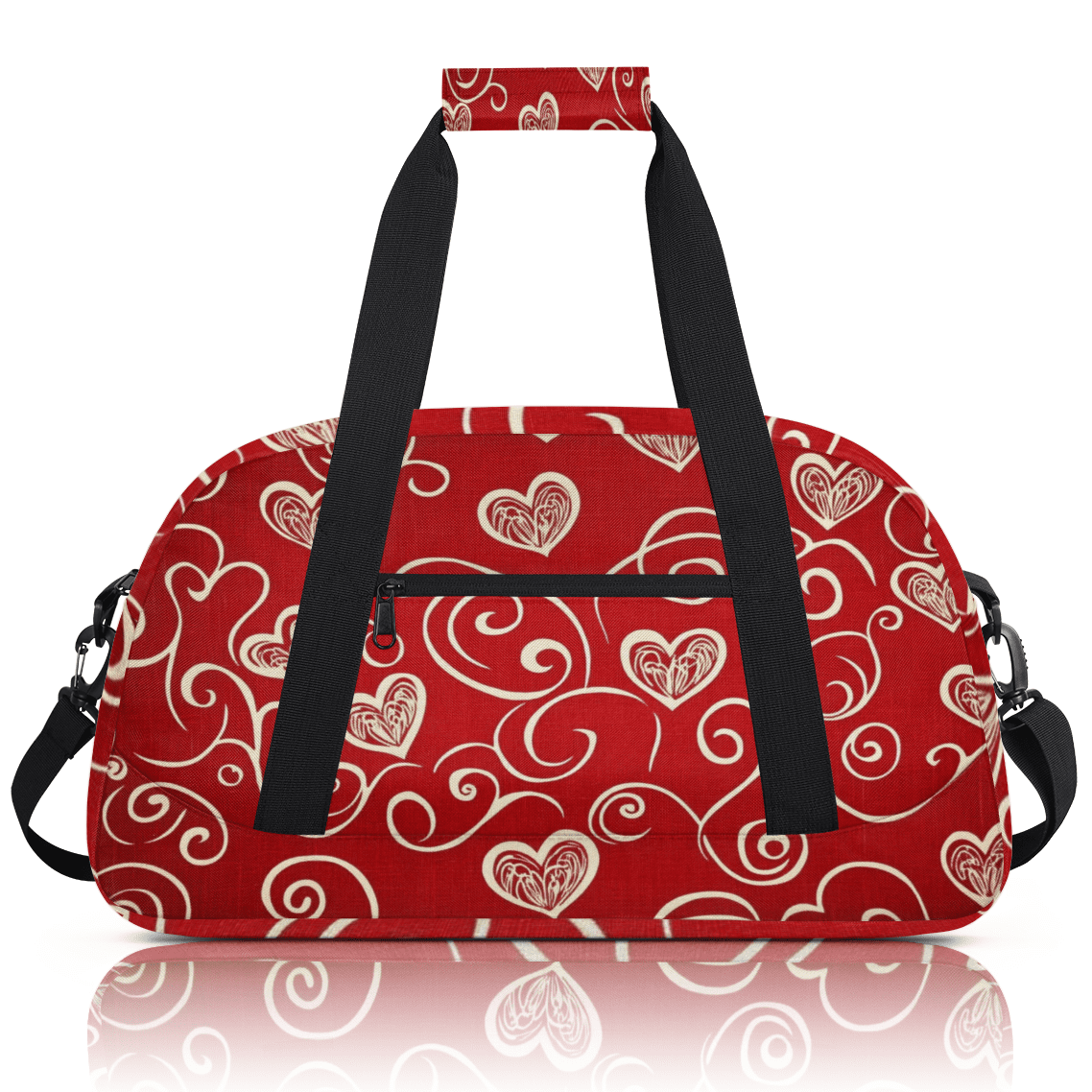 Herdesigns Red Sports Duffle Bags Travel Duffle Bag Gym Bag Heart Weekender Travel Bag Waterproof Overnight Bag Carry On Travel Tote Bag Dance Bags