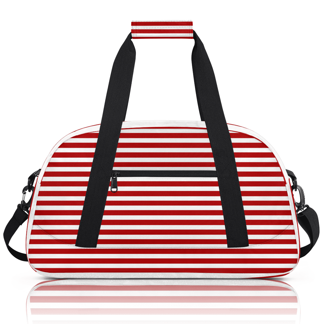 Herdesigns Red Striped Sports Duffle Bag for Women & Men, Gym Bag Dance Bag Overnight Bag Carry On Weekender Travel Bag