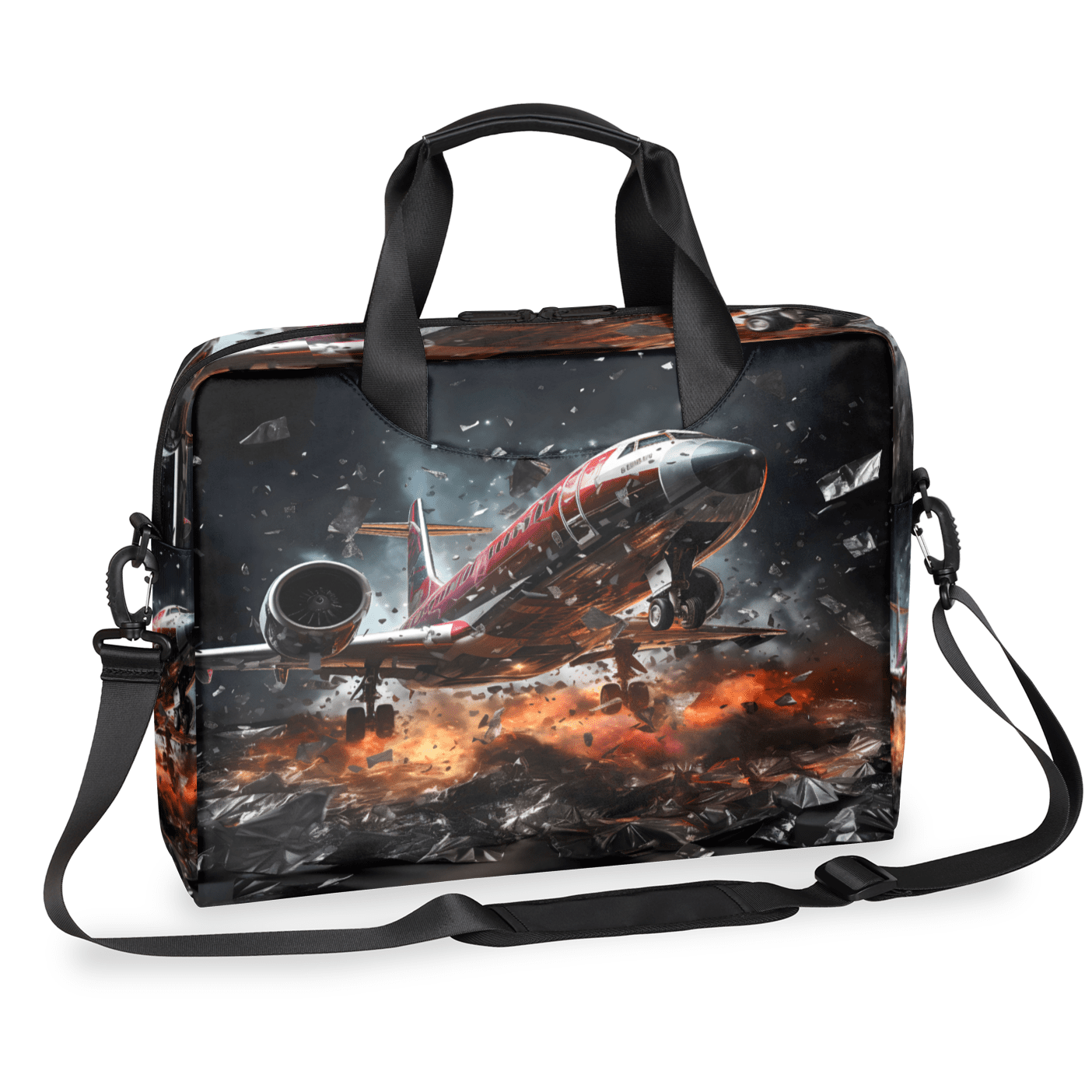 Herdesigns Retro Airplane Laptop Bag for Women Men, Computer Case Briefcase Messenger Bags, 15-15.6 inch Laptop Sleeve Shoulder Bag