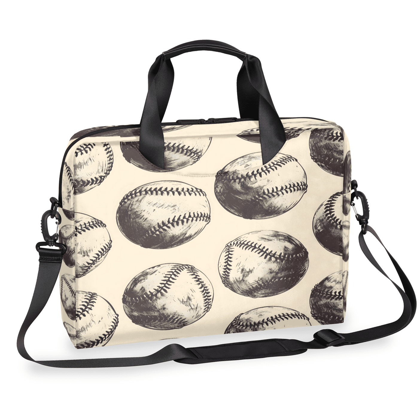 Herdesigns Retro Baseball Laptop Bag for Women Men, Computer Case Briefcase Messenger Bags, 15-15.6 inch Laptop Sleeve Shoulder Bag