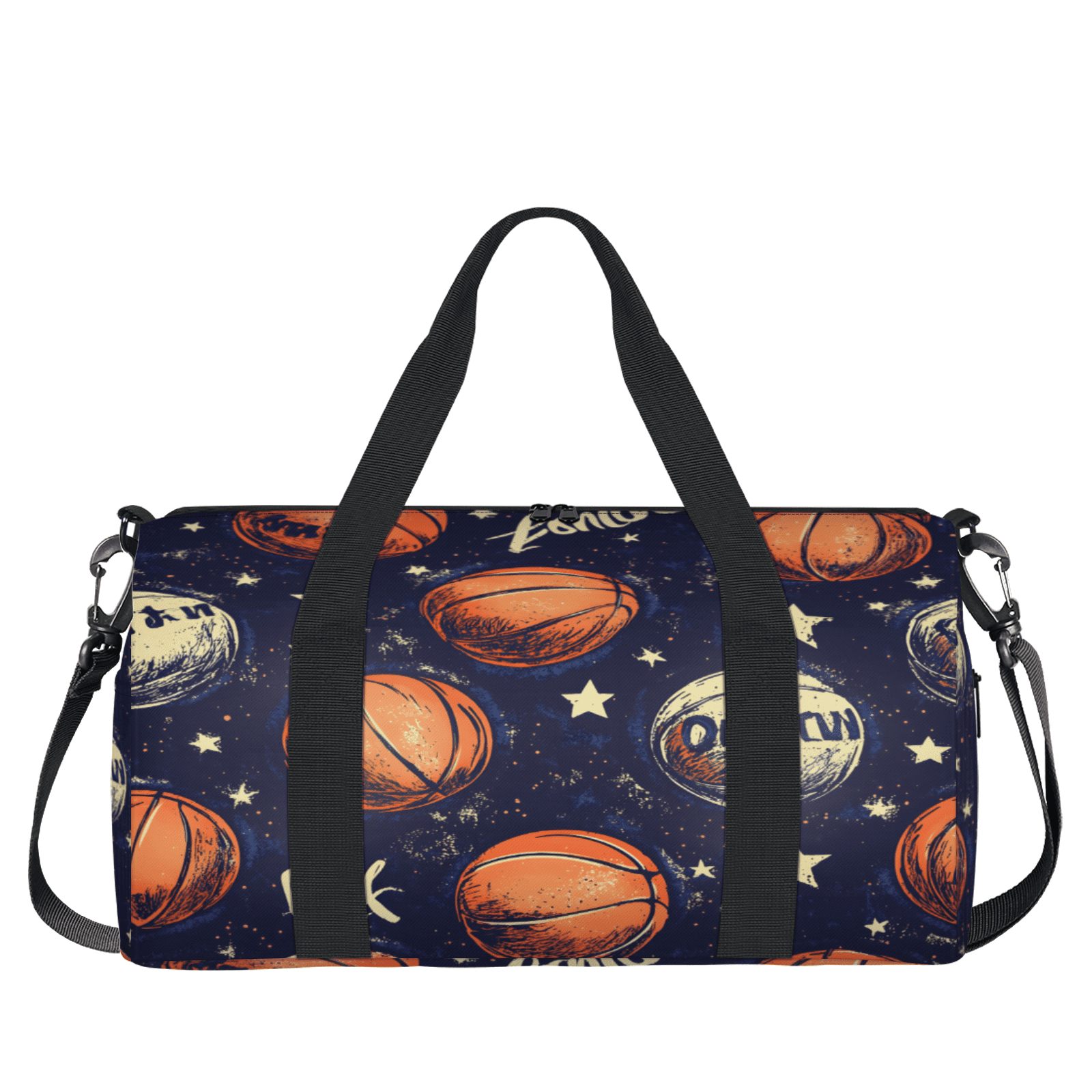 Herdesigns Retro Basketball Gym Bag for Women, Duffle Bag for Travel Sport, Lightweight Waterproof Carry on Weekender Dance Yoga Workout Bags