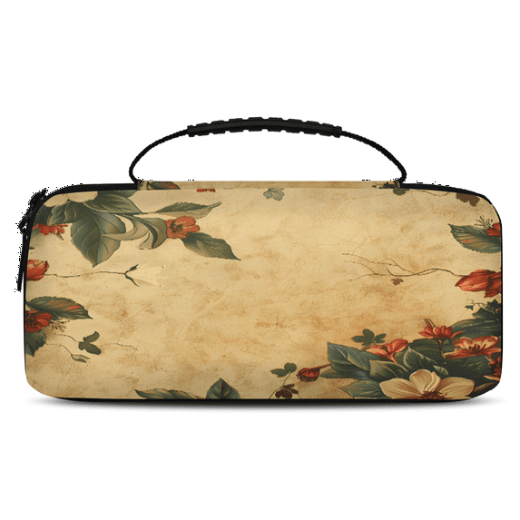 Herdesigns Retro Floral Carry Case Compatible with Nintendo Switch 2, with 20 Game Card Slots, Flower Vintage Modern Portable Travel Carrying Case Pouch for Accessories & Games