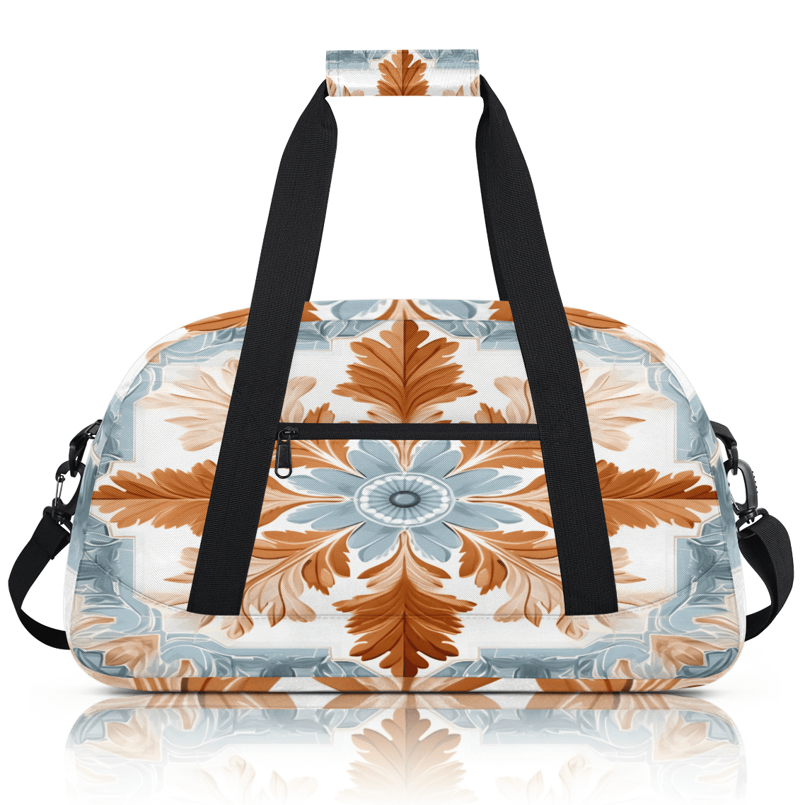 Herdesigns Retro Flower Sports Duffle Bag for Women & Men, Boho Flowers Gym Bag Dance Bag Overnight Bag Carry On Weekender Travel Bag