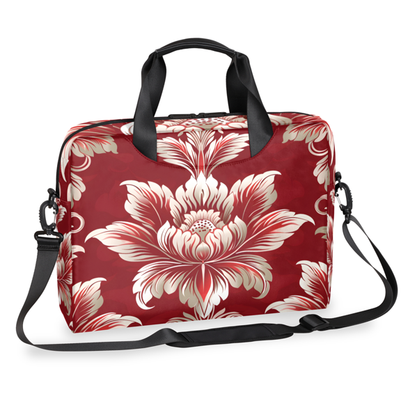 Herdesigns Retro Flowers Laptop Bag for Women Men, Computer Case Briefcase Messenger Bags, 15-15.6 inch Laptop Sleeve Shoulder Bag