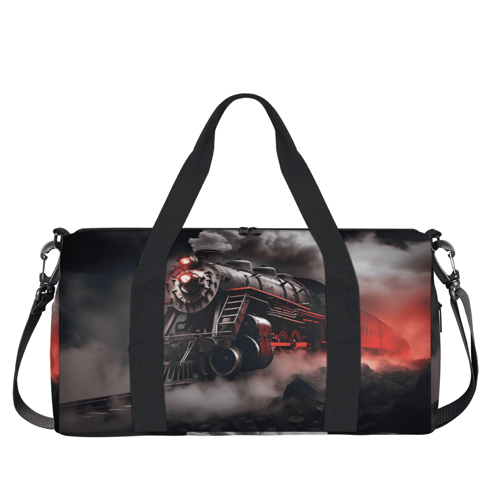 Herdesigns Retro Steam Train Gym Bag for Women, Duffle Bag for Travel Sport, Lightweight Waterproof Carry on Weekender Overnight Dance Yoga Workout Bags
