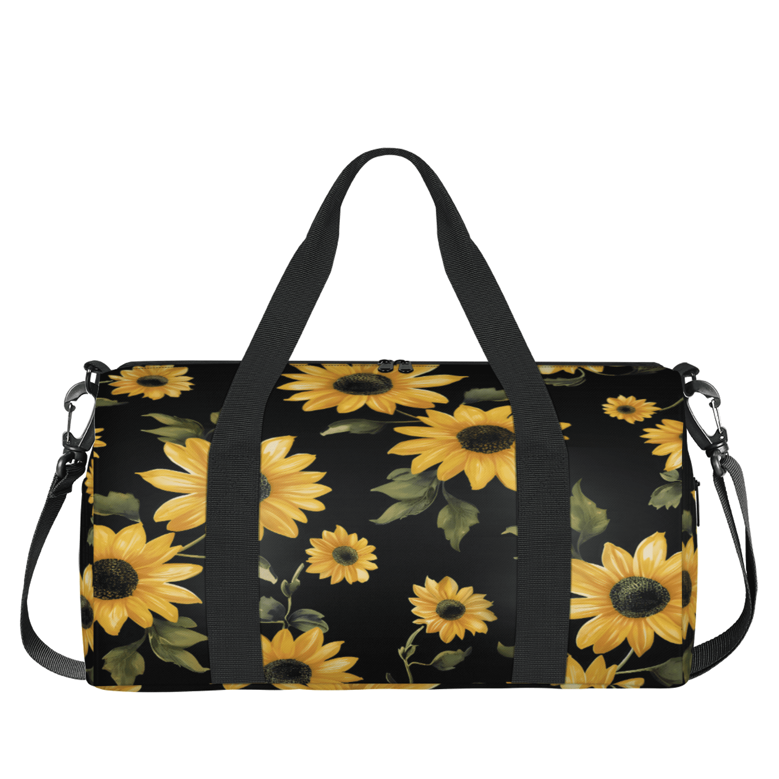 Herdesigns Retro Sunflowers Floral Gym Bag for Women, Duffle Bag for Travel Sport, Lightweight Waterproof Carry on Weekender Overnight Dance Yoga Workout Bags