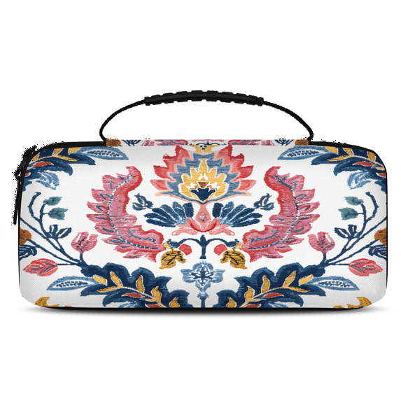 Herdesigns Retro Vintage Flowers Carrying Case for Nintendo Switch 2 with 20 Game Card Slots, Portable Travel Carry Case for Accessories and Console
