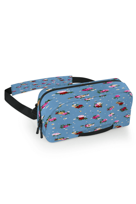 Rose Floral Carrying Case Bag for Gaming Console, Waterproof Travel Crossbody Sling Bag Compatible with Nintendo Switch 2, Adjustable Shoulder Strap Chest Bag,