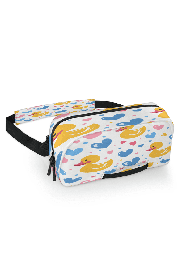 Rubber Duck Carrying Case Bag for Gaming Console, Waterproof Travel Crossbody Sling Bag Compatible with Nintendo Switch 2, Adjustable Shoulder Strap Chest Bag, Cute Love