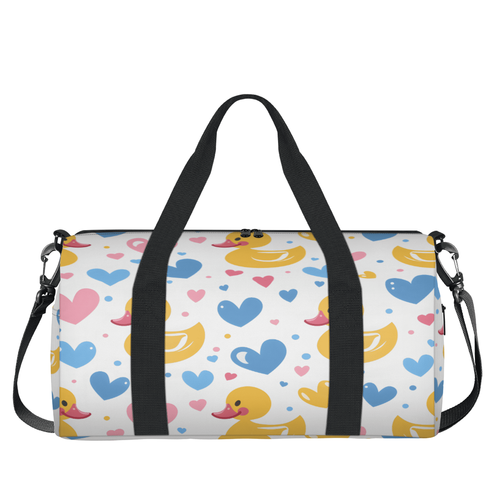 Herdesigns Rubber Duck Gym Bag for Women, Duffle Bag for Travel Sport, Cute Love Lightweight Waterproof Carry on Weekender Dance Yoga Workout Bags