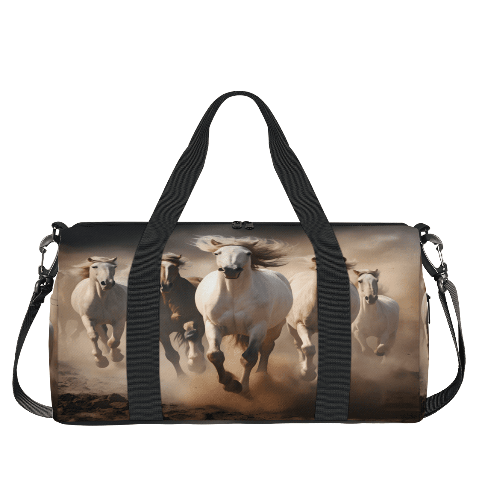 Herdesigns Running Horse Gym Bag for Women, Duffle Bag for Travel Sport, Lightweight Waterproof Carry on Weekender Overnight Dance Yoga Workout Bags