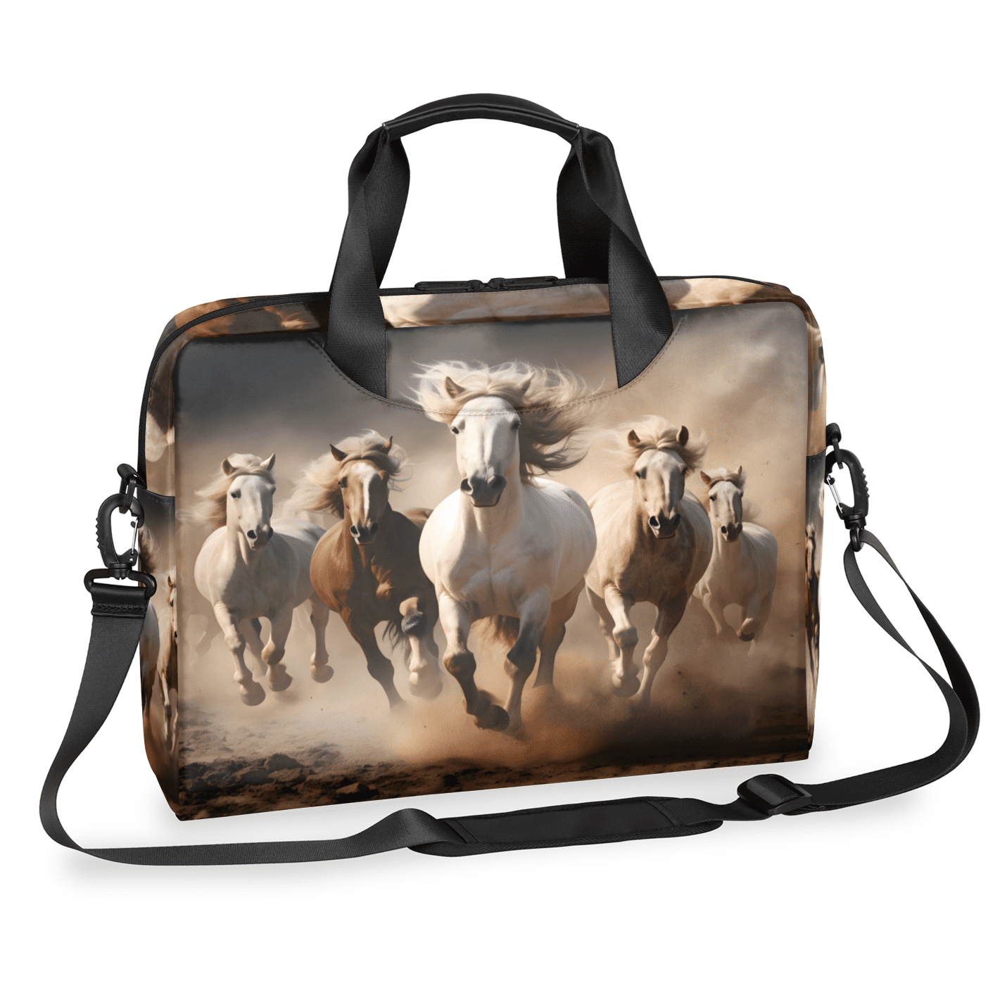Herdesigns Running Horse Laptop Bag for Women Men, Computer Case Briefcase Messenger Bags, 15-15.6 inch Laptop Sleeve Shoulder Bag