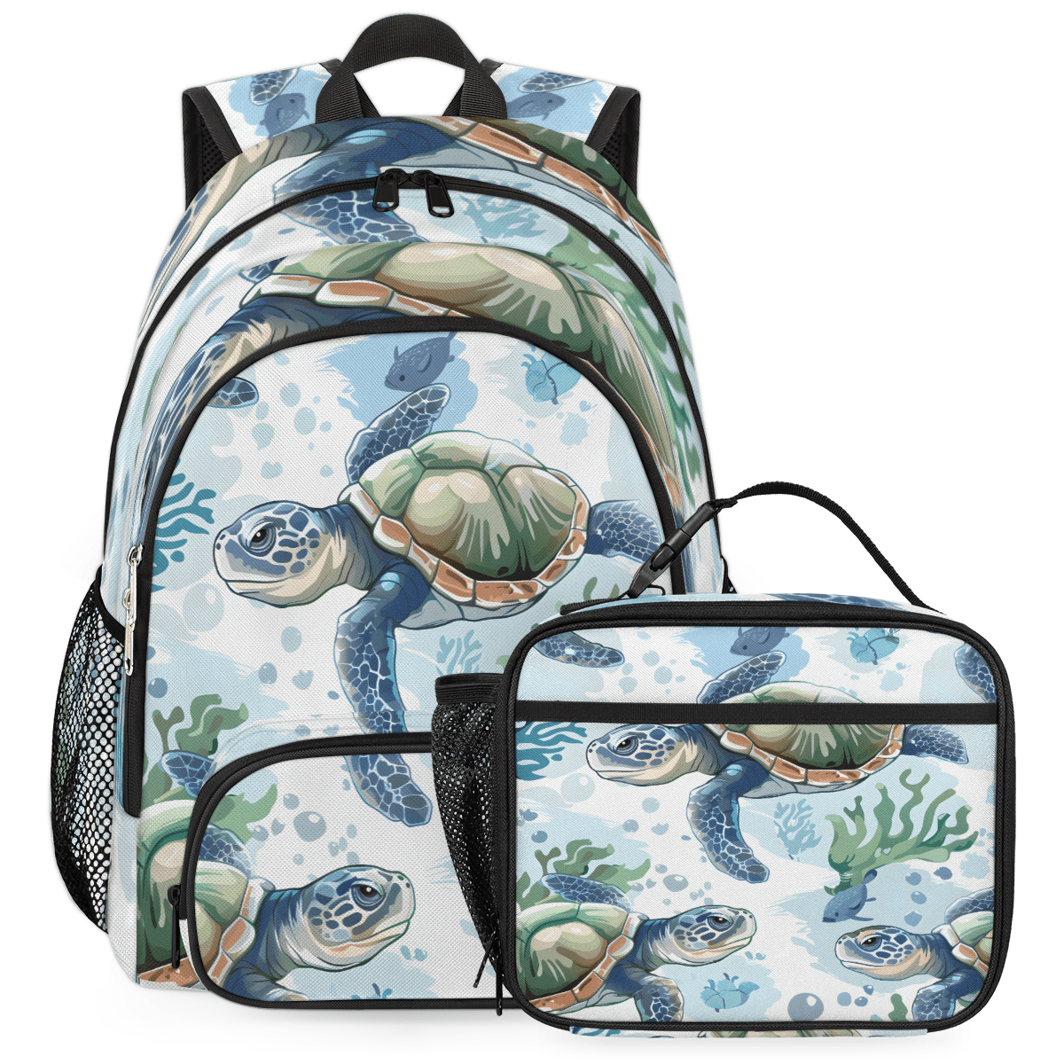 Computer Bag Turtle Herdesigns Sea Turtle Backpack with Lunch Box Coastal Turtles ...