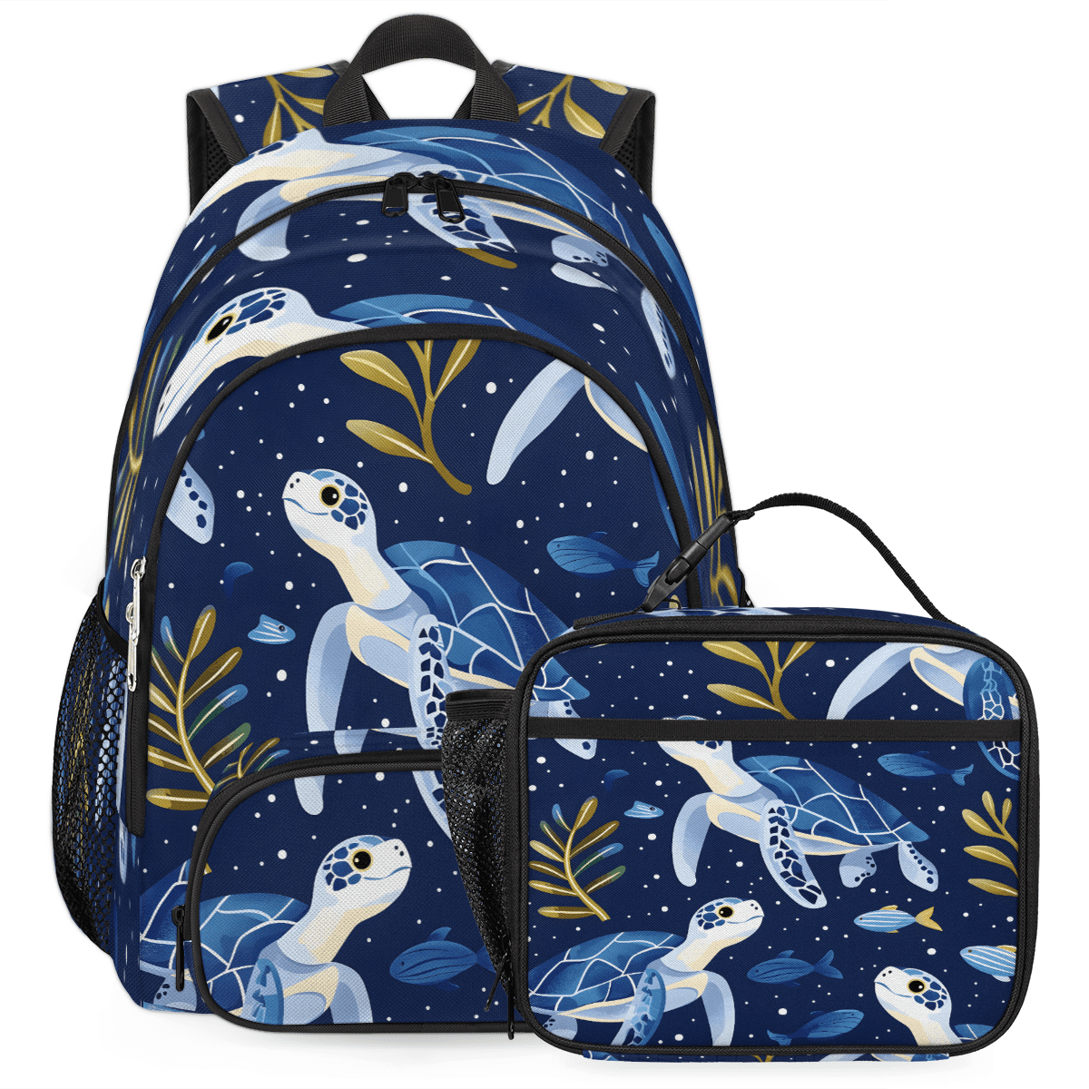 Turtle Shell Backpack Large Herdesigns Sea Turtle Backpack with Lunch Box Ocean Beach Lightweight ...