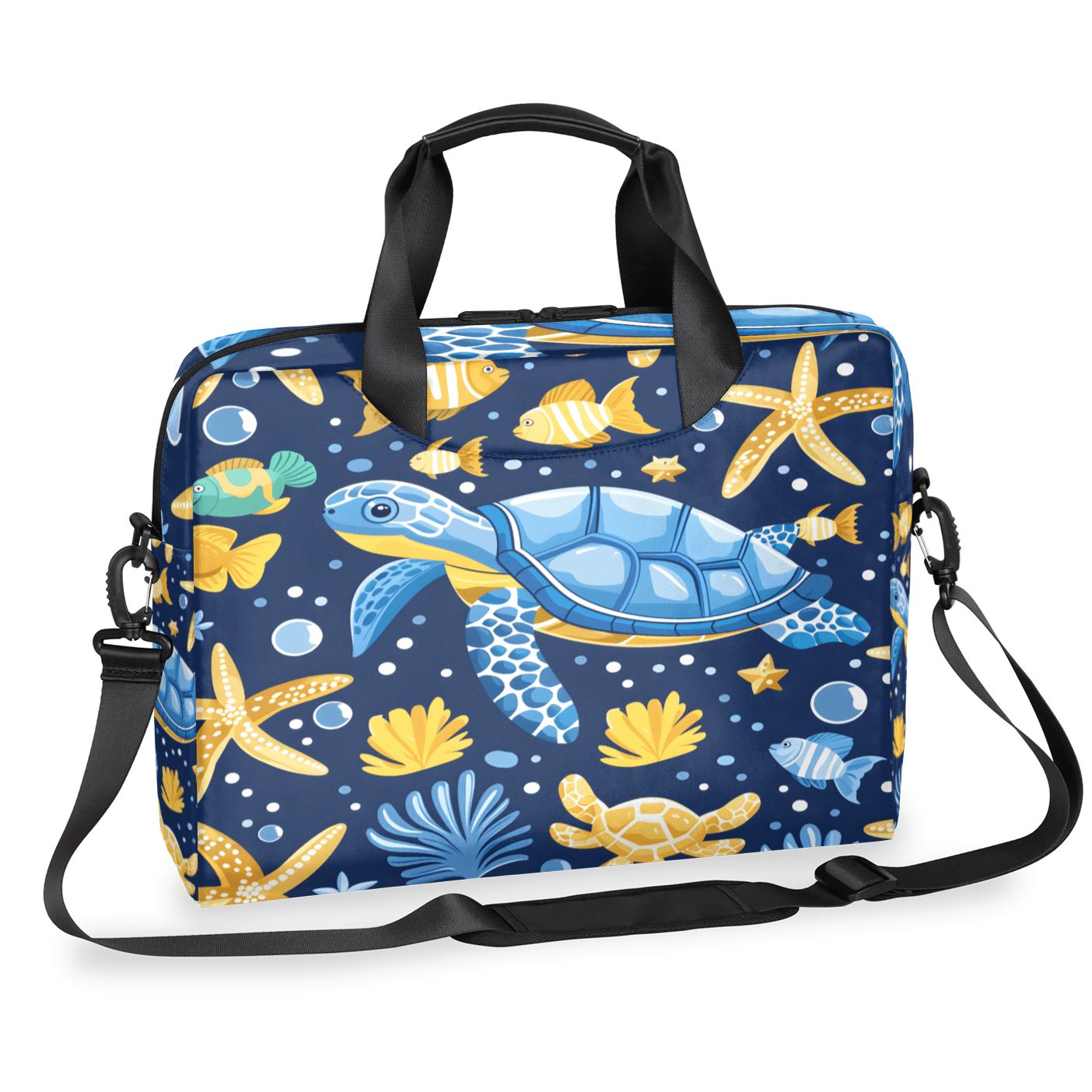 Herdesigns Sea Turtle Laptop Bag for Women Men, Computer Case Briefcase Messenger Bags, 15-15.6 inch Laptop Sleeve Shoulder Bag