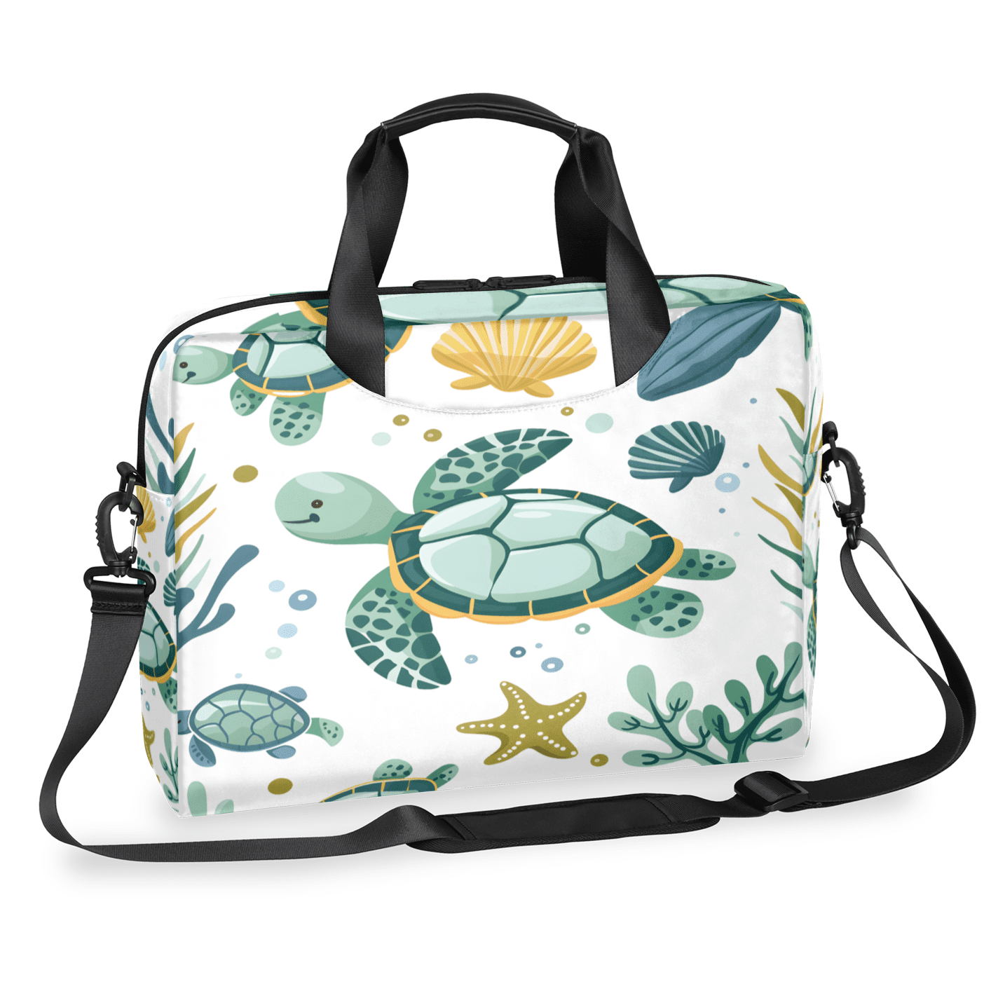 Herdesigns Sea Turtle Laptop Bag for Women Men, Computer Case Briefcase Messenger Bags, 15-15.6 inch Laptop Sleeve Shoulder Bag