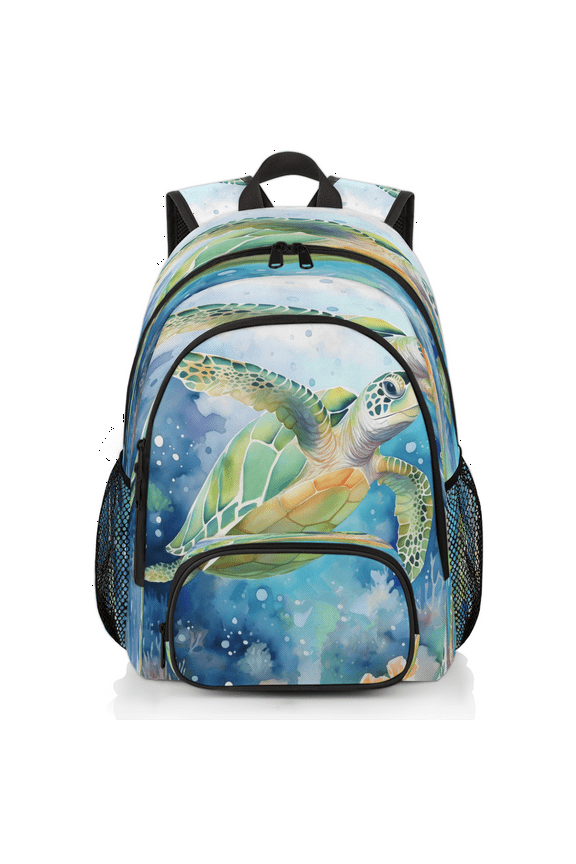 Sea Turtle Ocean Coastal Marine Animal Laptop Backpack for Women Men, 18.3 Inch Large Computer Backpacks Fashion Teacher Nurse Bag Casual Daypack for Work Travel