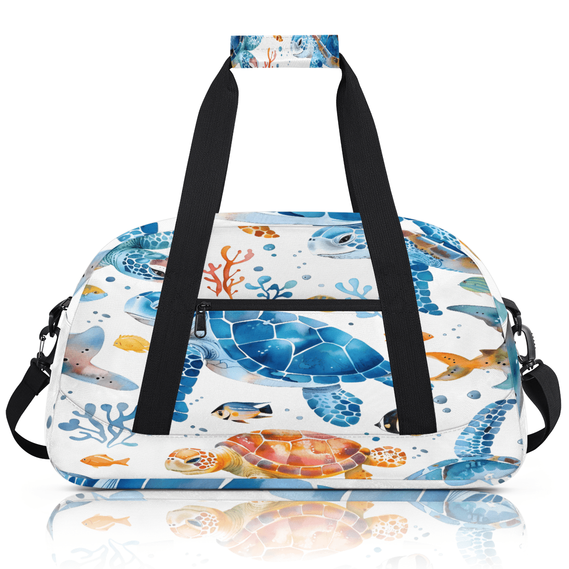 Herdesigns Sports Duffle Bags Travel Duffle Bag Gym Bag Turtle Ocean Weekender Travel Bag Waterproof Overnight Bag Carry On Travel Tote Bag Dance Bags