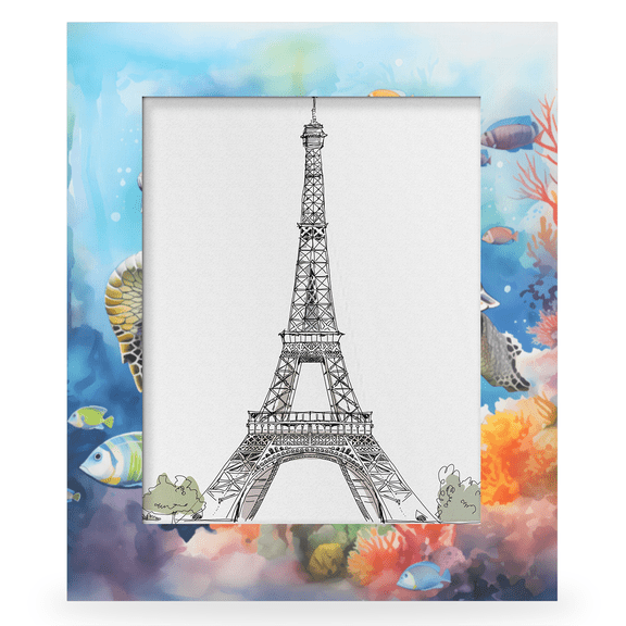 Herdesigns Sea Turtle Theme 11x14 Photo Frame, Wooden Picture Frame Fits 11x14in Photo, Wall Hanging or Tabletop Display