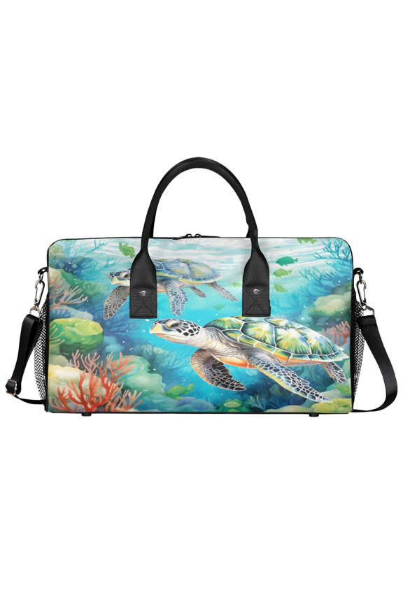 Sea Turtles Gym Duffle Bag for Men Women, Travel Sports Bag Waterproof Lightweight Weekend Carry On Tote