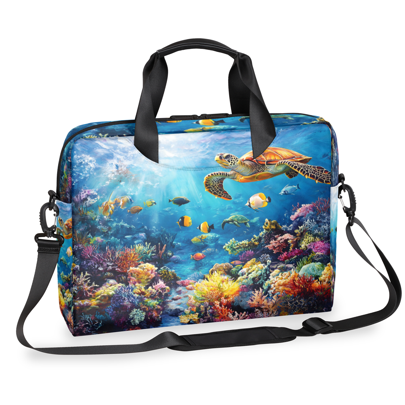 Herdesigns Sea Turtles Laptop Bag for Women Men, Computer Case Briefcase Messenger Bags, 15-15.6 inch Laptop Sleeve Shoulder Bag