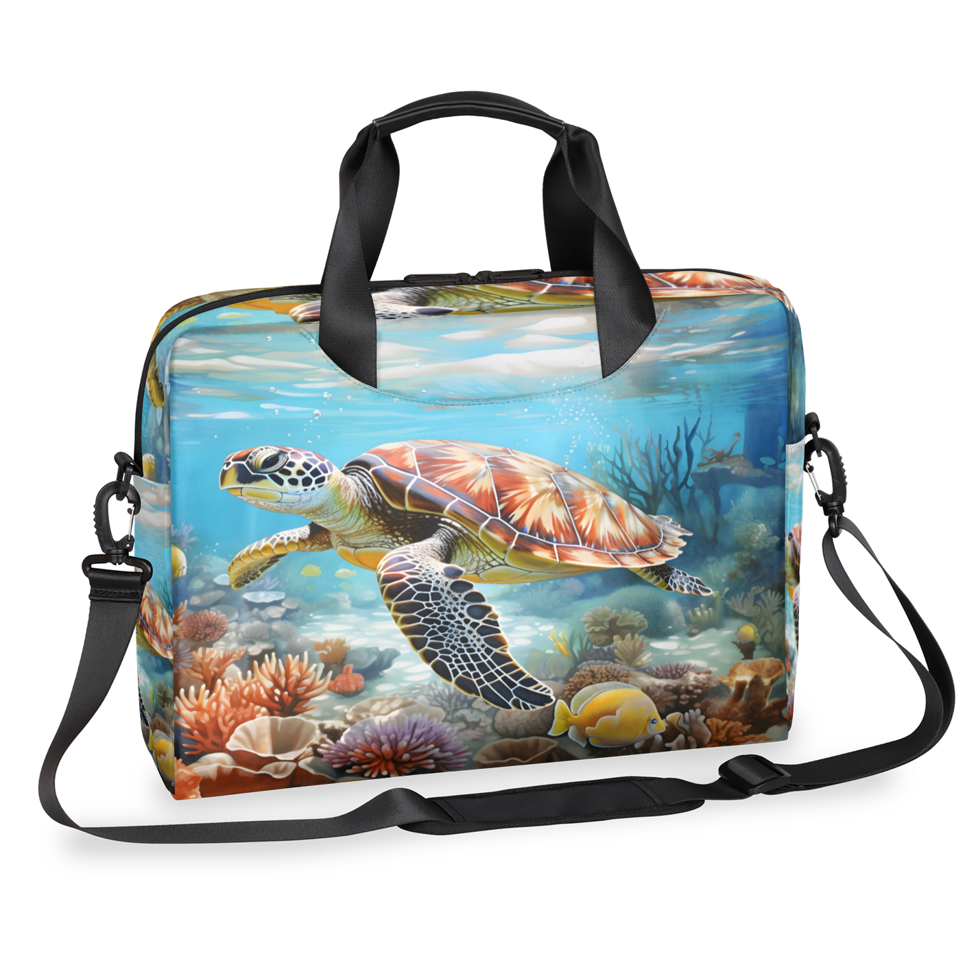 Herdesigns Sea Turtles Ocean Animal Laptop Bag for Women Men, Computer Case Briefcase Messenger Bags, 15-15.6 inch Laptop Sleeve Shoulder Bag
