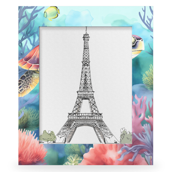 Herdesigns Sea Turtles Ocean Tortoise 11x14 Photo Frame, Wooden Picture Frame Fits 11x14in Photo, Wall Hanging or Tabletop Display